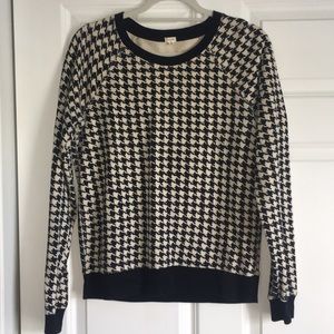 J.Crew black & white pattern Crew neck